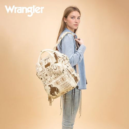 Montana West Wrangler Diaper Bag Backpack Aztec Callie Bag Travel Backpack Purses Western Multi-Function Baby Bags for Mom - color: 3pcs Khaki