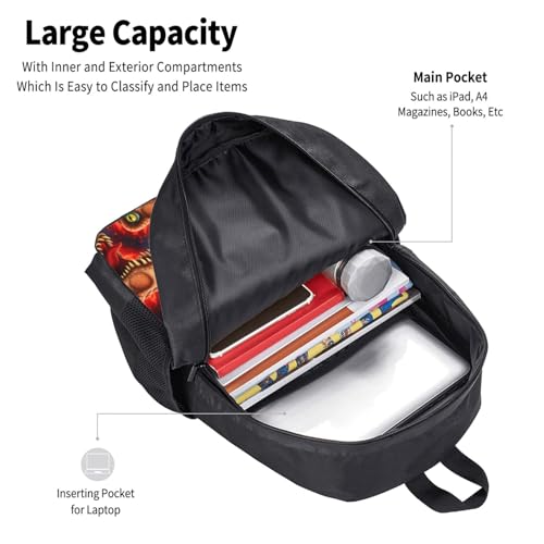 Slim Anti Theft Laptop Backpack Dinosaur T Rex, Large Volume Travel Daypack Durable Polyester Carry Bag for Office Business Outdoor Trekking - color: Design (213)