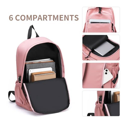 GAEKEAO Classical Basic Travel Backpack for Women Men,Casual Lightweight Bookbag Cute Daypack for College Work Everyday Pink - color: B04 Pink