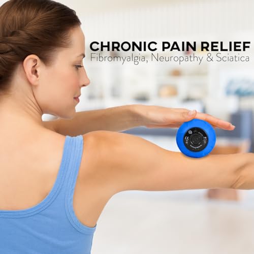 Rolling With It Vibrating Peanut Massage Ball - Deep Tissue Trigger Point Therapy, Myofascial Release - Handheld, Cordless - 4 Intensity Levels - Dual Lacrosse Ball Vibration Massager (Blue) - color: Blue