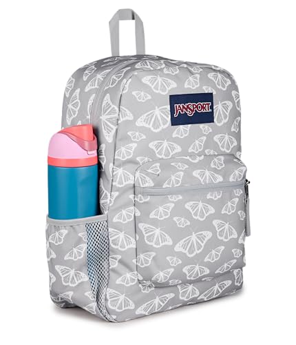 JanSport Cross Town Backpack - Simple Bag for Everyone with 1 Main Compartment, Front Utility Pocket - Premium Class Accessories - Flutter By Grey - color: Flutter By Grey
