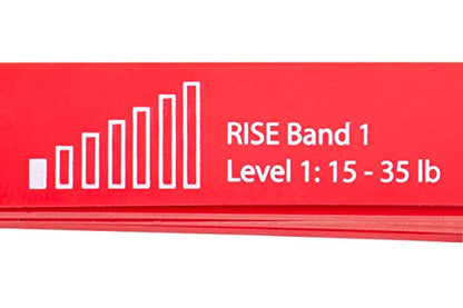 Rise Bands Heavy-Duty Exercise Resistance Band for Physical Therapy, Fitness, Muscle Development, Rehab, Mobility, Stretching, and More - color: Red Level 1 (15-35lbs)