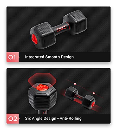 Nice C Adjustable Dumbbells Weights, Neoprene All-in-1 Options, Non-Slip, All-Purpose, Home, Gym, Office - style: Black 18lb Pair