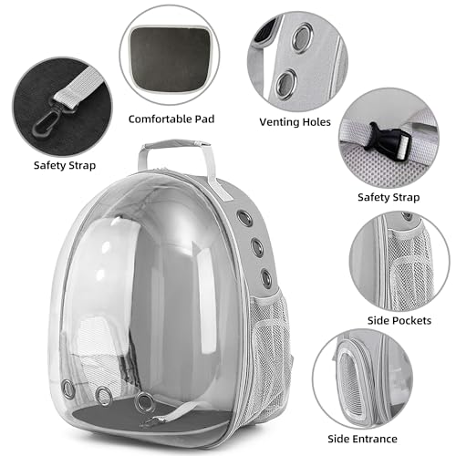 Pet Backpack Carrier,Bubble Backpack Cat Carrier,Pets and Small Dogs,Space Capsule Pet Carrier for Traveling, Walking, Hiking and Outdoor Activities (Gray) - color: Gray