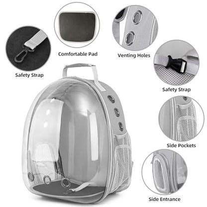 Pet Backpack Carrier,Bubble Backpack Cat Carrier,Pets and Small Dogs,Space Capsule Pet Carrier for Traveling, Walking, Hiking and Outdoor Activities (Gray) - color: Gray