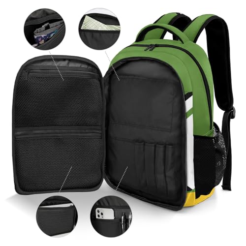 Dark Green Gold Volleyball Customized Waterproof Backpacks Shoulders Daypacks Bags - color: Muilti 9