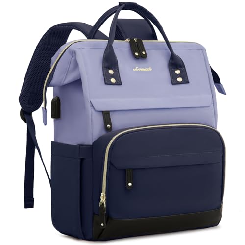 LOVEVOOK Laptop Backpack for Women, 15.6 Inch Work Business Backpacks Purse With Large Capacity, Waterproof Nurse Bag College Bookbag for School, Waterproof Casual Daypack for Travel - color: Grey Blue, size: 15.6 INCH