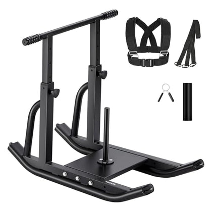 VEVOR Football Sleds and Chutes, Weight Sled, Football Training Pull Push Running Sled, Fitness Workout Sled Push Gym Equipment, Adjustable Height Handle, Compatible 1/2 in Weight Plates - style: T-Handle Black