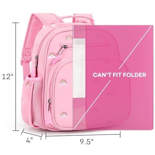mibasies Toddler Backpacks for Girls 2-4: Quilted Backpack for Preschool Prek Daycare - Cute 12 Inches Bookbag for Little Kids Rainbow Pink - color: Rainbow Pink, style: Toddler-12"h(not Fit Folder)