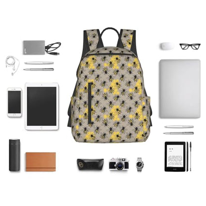 Compact Urban Commute Backpack Bee, Slim Fit Laptop Daypack for Office Business Casual Daily Wear Men Women - color: Picture (1423)