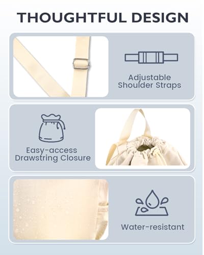RHDZO Drawstring Backpack Sports Gym Bag with Shoe Compartment and Wet Pocket String Swim Bag for Women Men Beach Backpack, Beige - color: Beige