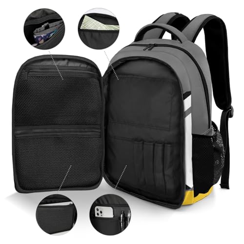 Grey Gold Volleyball Customized Waterproof Backpacks Shoulders Daypacks Bags - color: Muilti 14