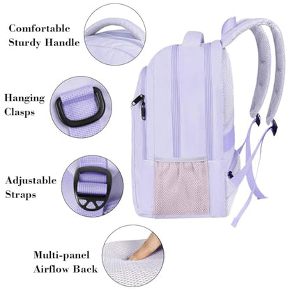 MATEIN Purple Cute Laptop Backpack for Girls, 15.6 Inch College School Bag - color: Lavender Purple, size: 15.6 Inch