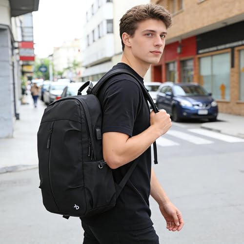 BESMART Lightweight Travel Laptop Backpack，Business Waterproof Slim Sturdy Laptops Backpack Personal Item Bag, College School Computer Bag with USB Port&Trolley Sleeve Fits 15.6 Inch Notebook