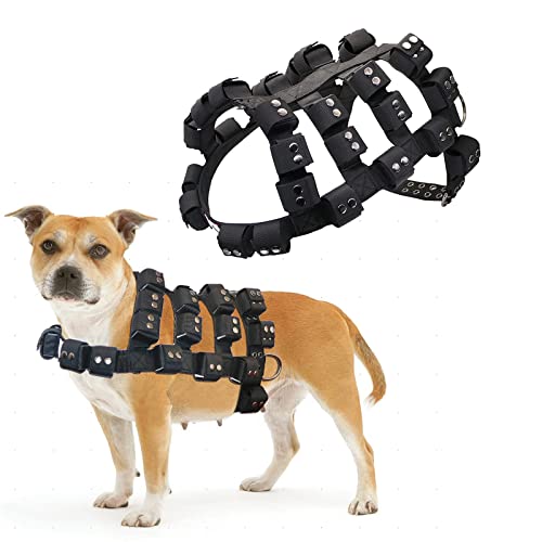 Dog Harness for Small Medium Large Dogs No Pull, Dog Weighted Vest, Tactical Dog Harness for Pit Bulls with Pockets (Adjustable Weight) - Weight Loss, Exercise, Walking, Muscle - size: Size L/Dog's Waist 29.5"-36.5"