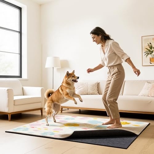 VEVOR Rug Pad 8 x 5 ft, Non-Slip Carpet Area Pad 0.22inch Rug Mat Padding with Dual Surface Felt Cushion & Rubber Gripper, Hardwood Floor Protection for All Floors, Finishes, Keeps Carpets in Place - size: 5' x 8' (Rectangular)