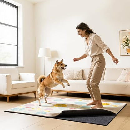 VEVOR Rug Pad 8 x 5 ft, Non-Slip Carpet Area Pad 0.22inch Rug Mat Padding with Dual Surface Felt Cushion & Rubber Gripper, Hardwood Floor Protection for All Floors, Finishes, Keeps Carpets in Place - size: 5' x 8' (Rectangular)