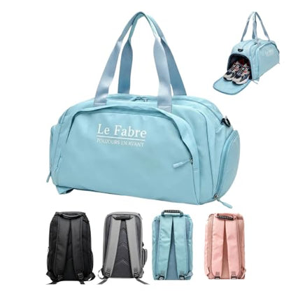 Gym Bag with Shoe Compartment, Blue - color: Blue