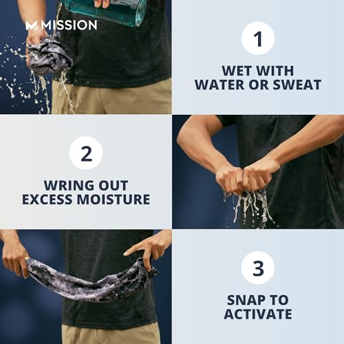 MISSION Max Plus Cooling Towel- Soft, Durable Microfiber - Cools Up to 3 Hours - UPF 50 Sun Protection - Machine Washable - color: Charcoal