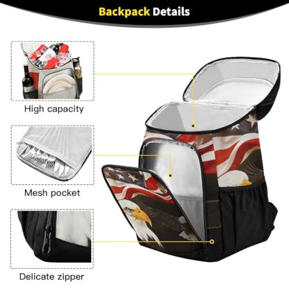 Tropical Pineapples Fruits Cooler Backpack Insulated Leak Proof Beach Cooler Bag Soft Lunch Picnic Hiking Camping Backpack Cooler - color: silver2