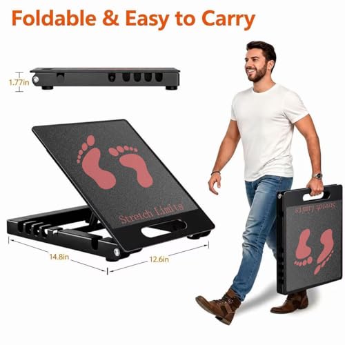Slant Board for Calf Stretching, Heavy Duty Steel Squat Wedge, 5-Level Adjustable Incline Board, 650 lb Weight Capacity for Heel Elevated Squats, Weightlifting, Calf Stretch & Physical Therapy