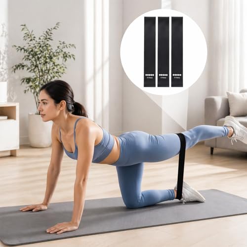 3Pcs Ring Resistance Bands X-Heavy Duty Resistance Ring Fitness Exercise Bands Elastic Loop Band for Working Out Men Women Home Yoga Leg Strength Training Physical Therapy (Black)