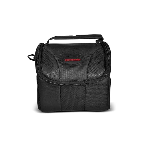 COMMANDER OPTICS Small Camera Bag - Water Resistant, Soft Padded, Compact Travel Bag for Canon EOS, Nikon, Sony & More DSLR Cameras/Camcorders Ample Storage and Protection for Your Equipment (Small)