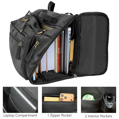 GOWIN Vegan Leather Laptop Backpack fit 16 Inch Laptop ‌3-in-1 Convertible Travel Water-resistant Backpack for Men, TSA Approved (Black) - color: Black
