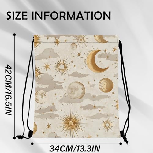 Drawstring Backpack Draw String Bag Sports Gym Bags Waterproof Cute Aesthetic Sackpack for Women(13"×17")-White Sun - color: Z47-white Sun