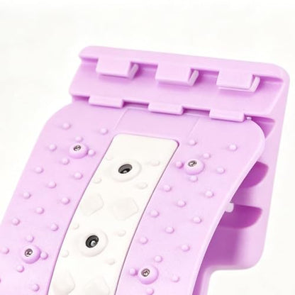 Back Stretcher,Ergonomic 4 Level Adjustable with Massage Points Curved,Back Support Board - for Home Gym Yoga Studio Office Car Bedroom Living Room - color: Purple