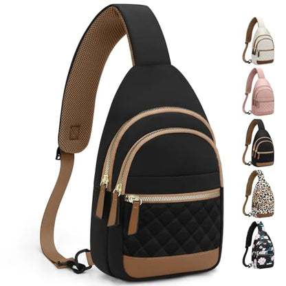 Capolo Crossbody Bags for Women Waterproof Sling Bag Fanny Pack - color: Black, size: Medium
