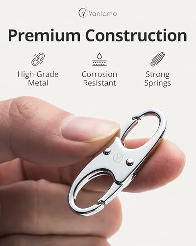 Vantamo Premium 4 Zipper Clips Anti Theft for Backpack, Luggage & Purse, Pull Replacement Zipper Locks, Purse Clip for Travel - color: Silver