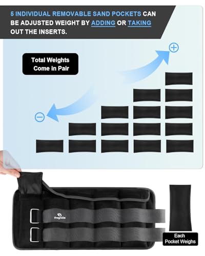 Fragraim Adjustable Ankle Weights 1-3/4/5/6/8/10/12/15/20 LBS Pair with Removable Weight for Jogging, Gymnastics, Aerobics, Physical Therapy - color: black - double buckle, style: 7.5 lbs each( 15 lbs pair)