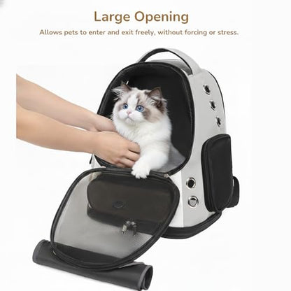 Cat Backpack Carrier, TSA Airline Approved Pet Travel Bag for Small Medium Dogs, Ventilated Hiking Camping Backpack for Cats, Kitten and Puppy up to 18 lbs, Gray Mesh - color: Gray Mesh