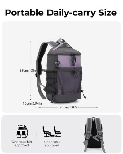 BESMART Small Hiking Backpack for Women, Mini Travel Daypack with S Hook - color: Purple