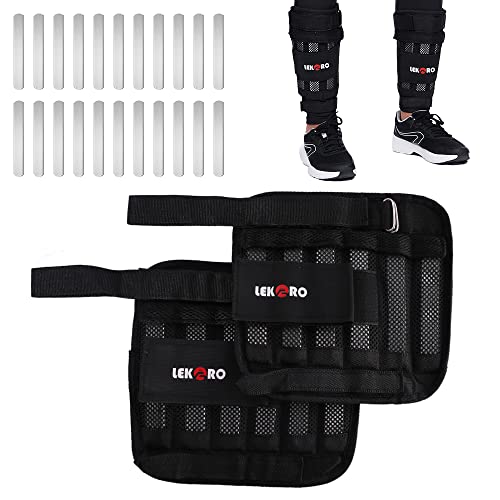 Wrist Ankle Weights with Removable Steel Bars, 1 Pair Adjustable Arm Leg Weights for Men and Women, No Leakage Design, Weighted Wrist Bands for Walking Jogging Yoga Pilates - color: Adjustable Ankle Weights 11 LBS