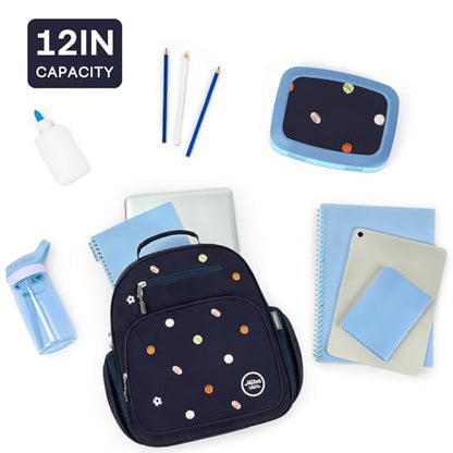 mibasies Boys Backpacks Ages 5-8: Quilted Backpack for Kids - Cute 15 Inches Bookbag for Kindergarten Elementary School Ball Blue - color: Ball Blue, style: Kids-15"h