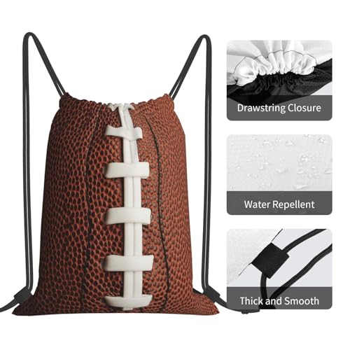 Football Drawstring Bag Sport Gym Backpack Beach Travel Sack Draw String Yoga Bag For Men Women - color: Football