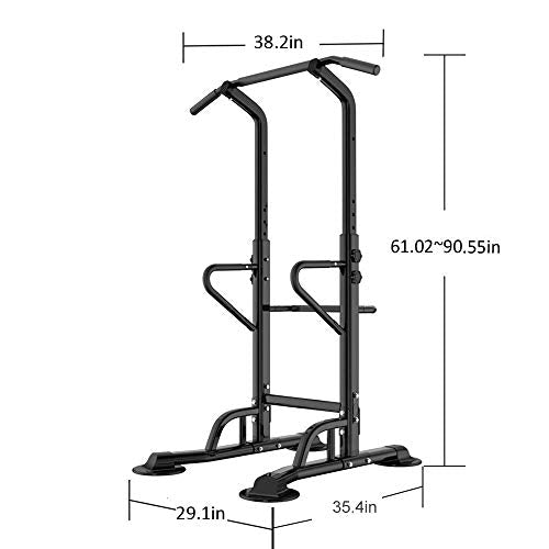 SogesPower Power Tower Pull Up&Dip Station Height Adjustable Strength Training Workout Equipment for Home Gym