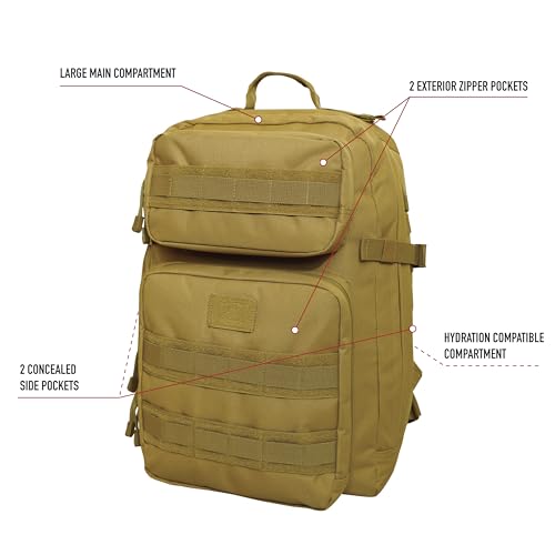 Rothco Fast Mover Tactical Backpack - Outdoor Hiking Pack for EDC Essential Gear (Olive Drab) - color: Olive Drab