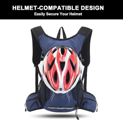 18L Hydration Backpack, Lightweight Breathable Hiking Backpack with Reflective Strips, for Riding Camping Running Commuting - color: Dark Blue
