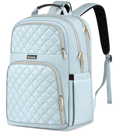 Backpack Women, Stylish Ladies Backpack Laptop Daypack for College, Travel | Large Backpack, Water Resistant - color: Light Blue, size: 15.6 Inch