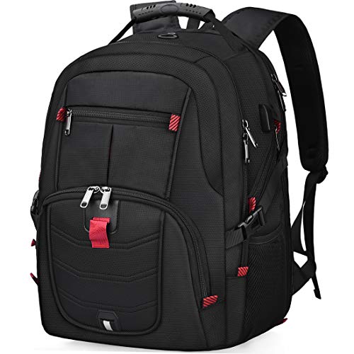 NUBILY Laptop Backpack 18.4 Inch Waterproof Extra Large TSA Travel Backpack Anti Theft College Business Mens Backpacks with USB Charging Port 17.3 Gaming Computer Backpack for Women Men Black - color: Black, size: 18.4 inch