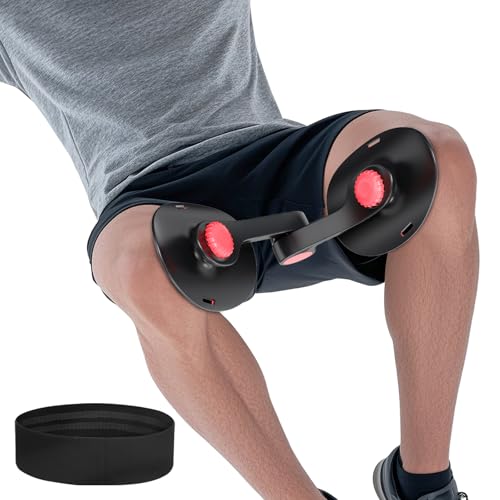 Pelvic Floor Exercise Device Available in 35 lb and 49 lb Resistance, Kegel and Inner Thigh Muscle Trainer, Home Workout Equipment for Postpartum Recovery, Women and Men, with Band - color: Black