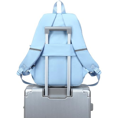 abshoo Big Student Laptop Backpack For College Women Middle High School Teen Girls Bookbag Travel Daypack (Light Blue) - color: Light Blue