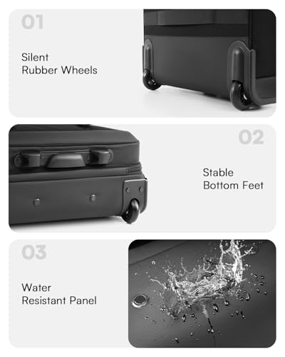 Rolling Laptop Bag, Briefcase for Men and Women, 16 Inch Computer Bag with Wheels Underseat Carry on Luggage, Laptop Briefcase Case for Work, Travel, College Teacher, Mobile Office Bag, Black - color: Black