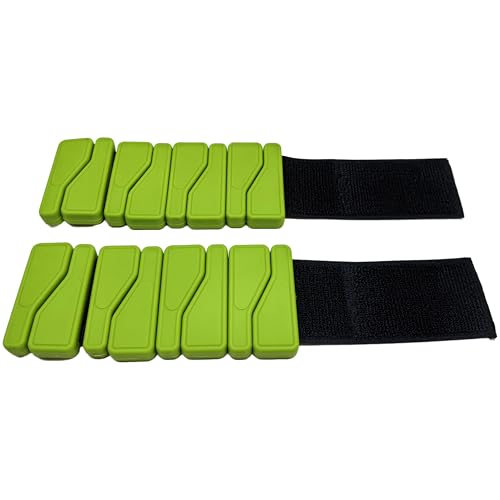 Adjustable Wrist & Ankle Bangles Set | 2 lbs for Man and Woman (1lb Each Arm/Leg Weight) for Home Fitness, Jogging, Yoga, Swimming, Pilates, Cycling & Toning - color: Green