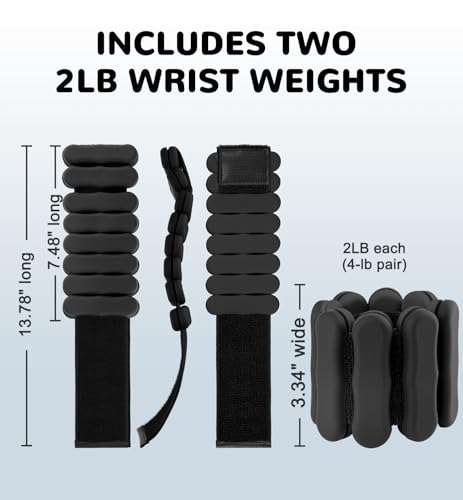 Ankle and Wrist Weights for Women & Men, Adjustable Arm & Leg Weights Set of 2 (1 lb/2 lb Each) Soft Silicone Weighted Bands Weighted Bracelet for Pilates Yoga Dance Walking Running Swimming Water Pool Home Gym Fitness Workout Jogging Gymnastics Aerobics