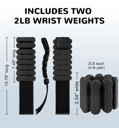 Ankle and Wrist Weights for Women & Men, Adjustable Arm & Leg Weights Set of 2 (1 lb/2 lb Each) Soft Silicone Weighted Bands Weighted Bracelet for Pilates Yoga Dance Walking Running Swimming Water Pool Home Gym Fitness Workout Jogging Gymnastics Aerobics