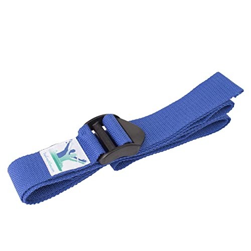 Pain Free At Sea-Posture Therapy Strap/Yoga Belt (BLUE)-Intended for Egoscue Execises, Yoga, Pilates-BEST NON SLIP BUCKLE - color: BLUE